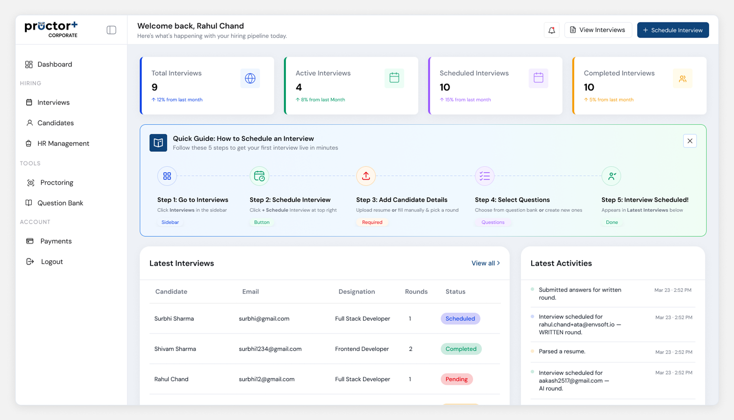 Live Proctoring Dashboard